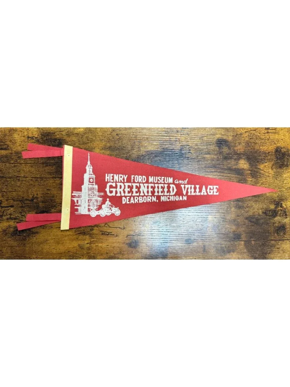 Vintage Henry Ford Museum and Greenfield Village Dearborn, Michigan pennant